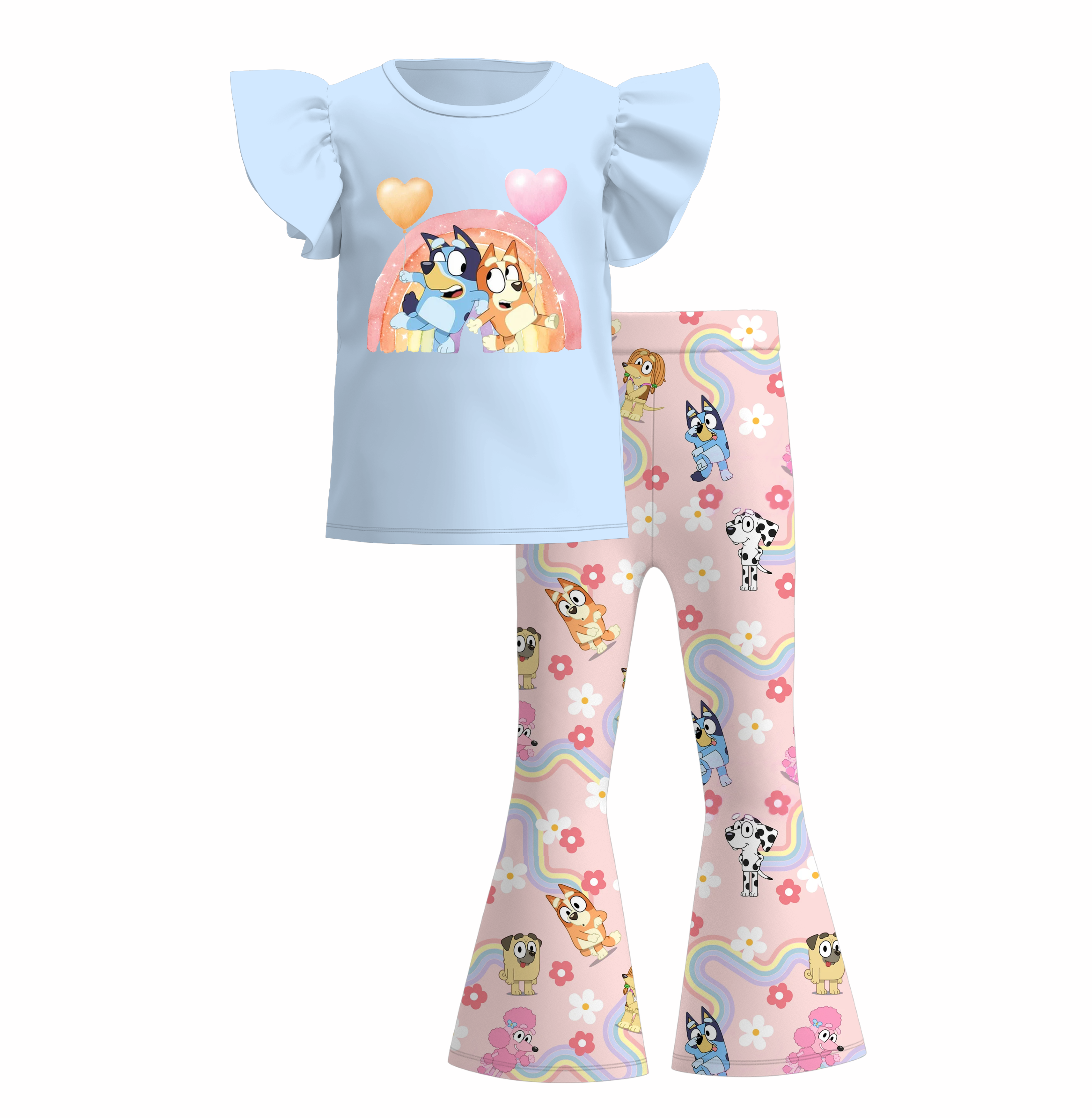 (Pre Order)Girls Cute Cartoon Print Outfit Set