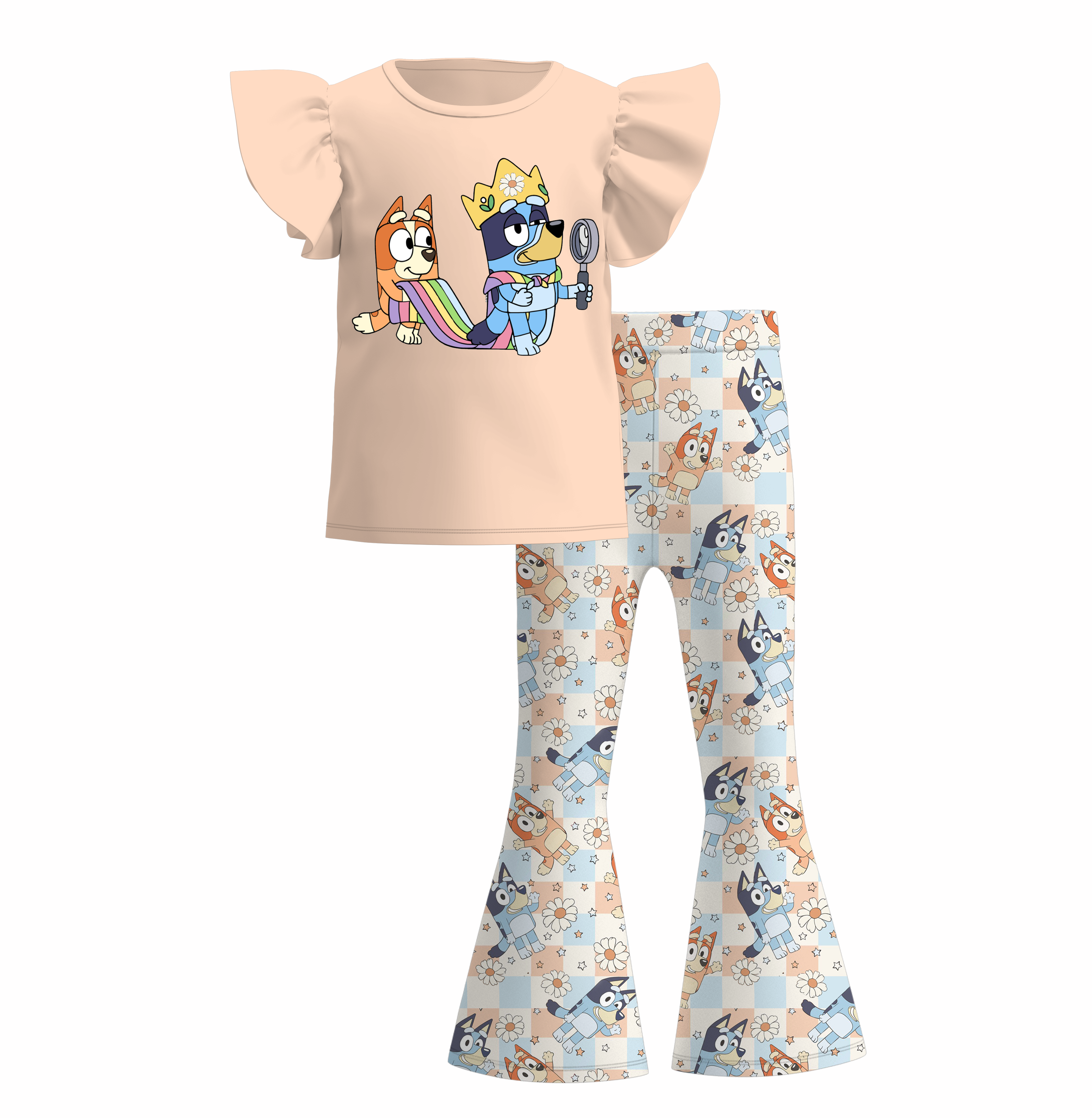(Pre Order)Girls Cute Cartoon Print Outfit Set
