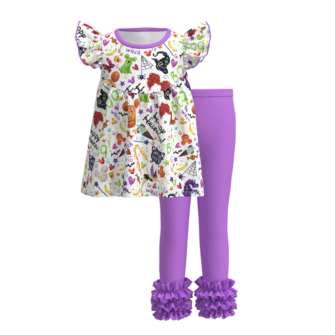 (Pre Order)Girls Halloween Print Outfit Set