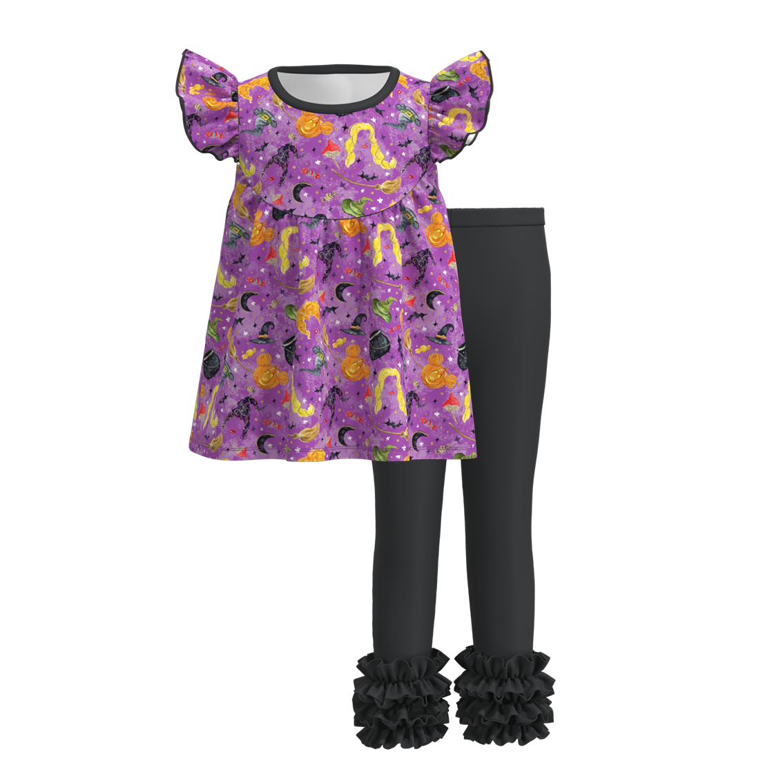 (Pre Order)Girls Halloween Print Outfit Set