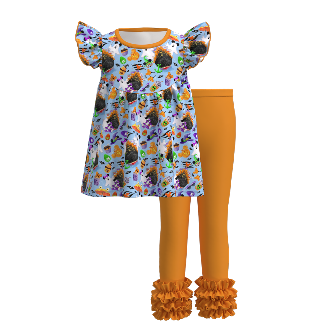 (Pre Order)Girls Halloween Print Outfit Set