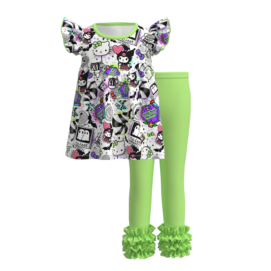 (Pre Order)Girls Halloween Print Outfit Set
