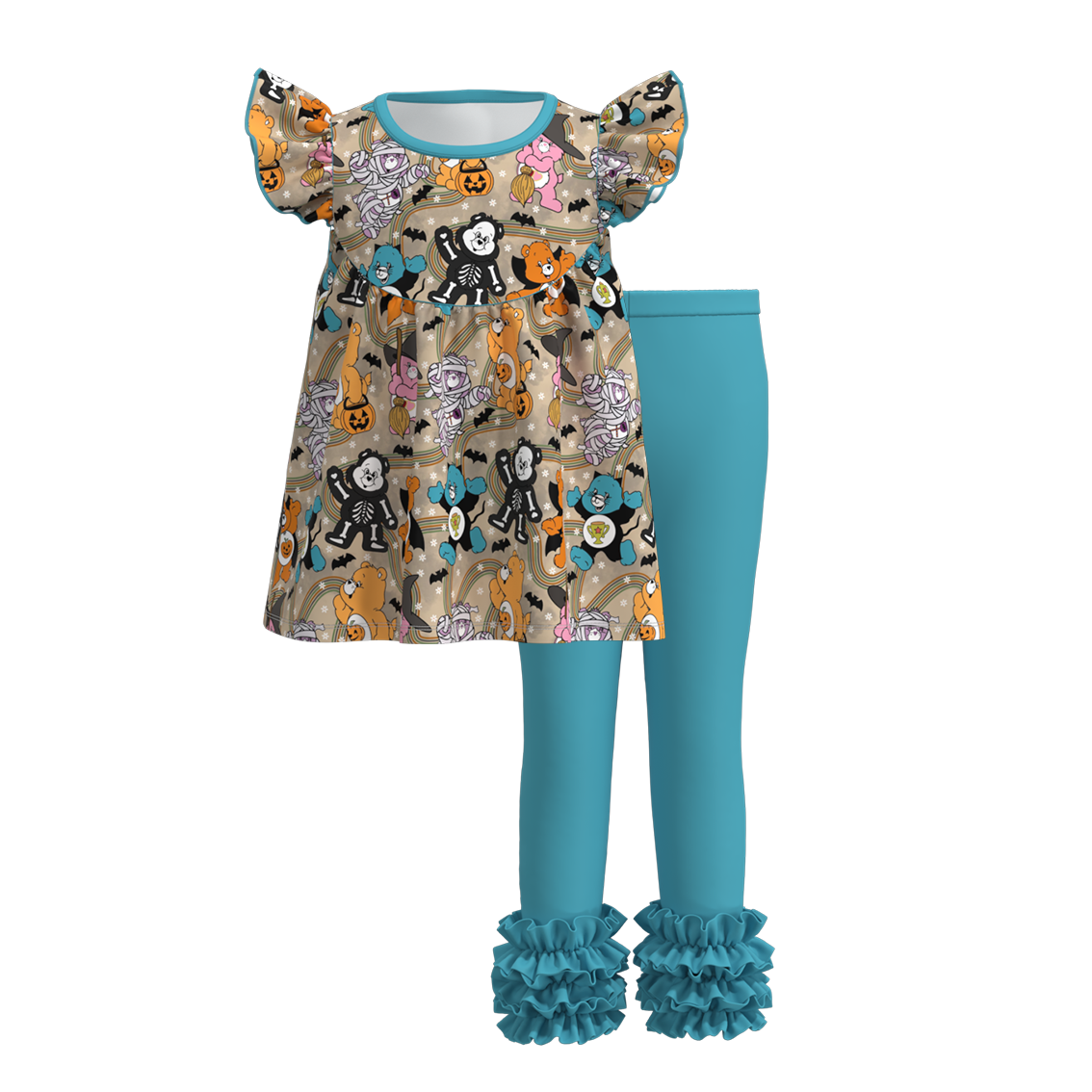 (Pre Order)Girls Halloween Print Outfit Set