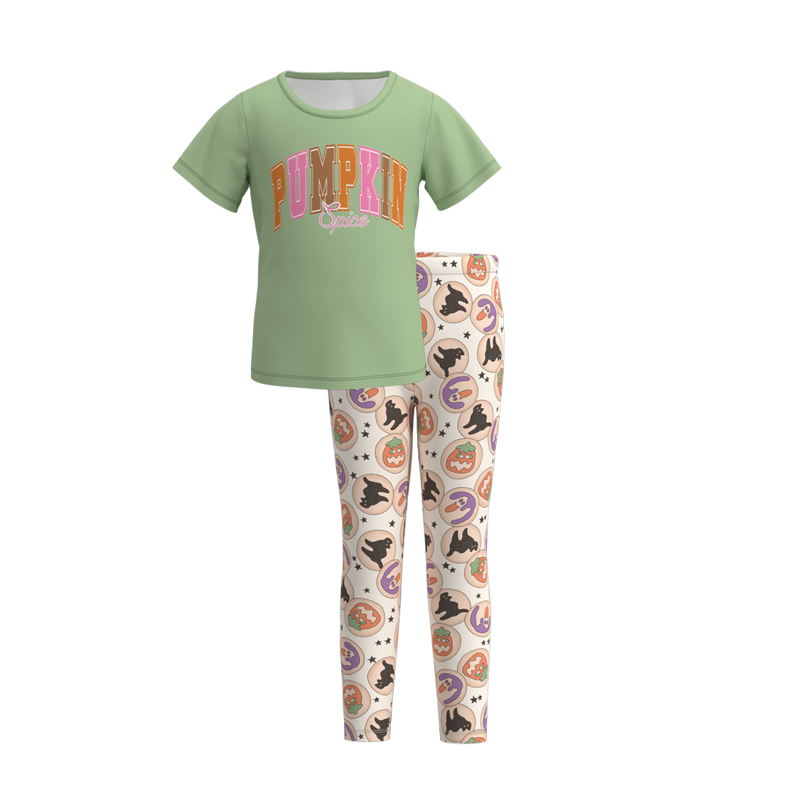 (Pre Order)Girls Halloween Print Outfit Set