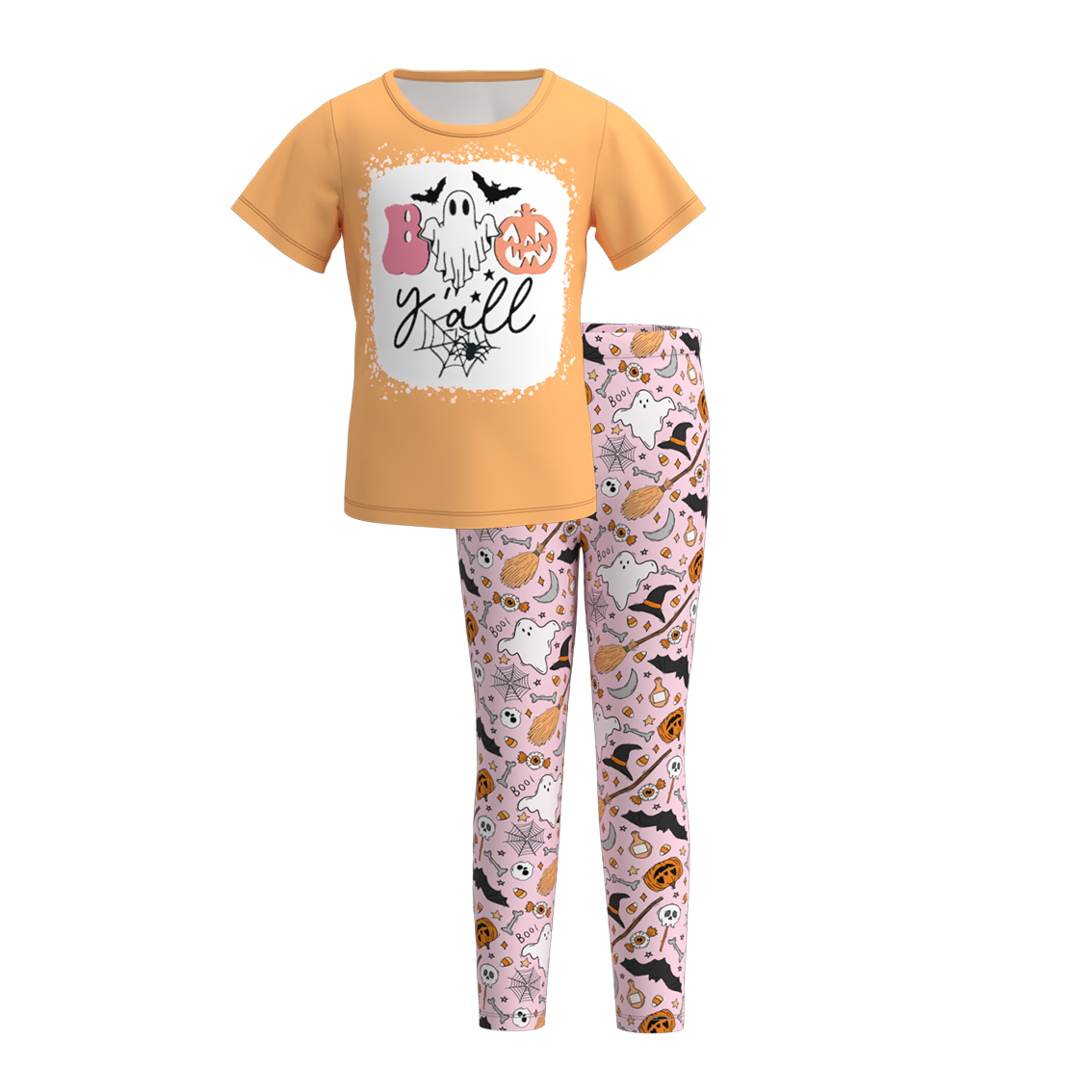 (Pre Order)Girls Halloween Print Outfit Set
