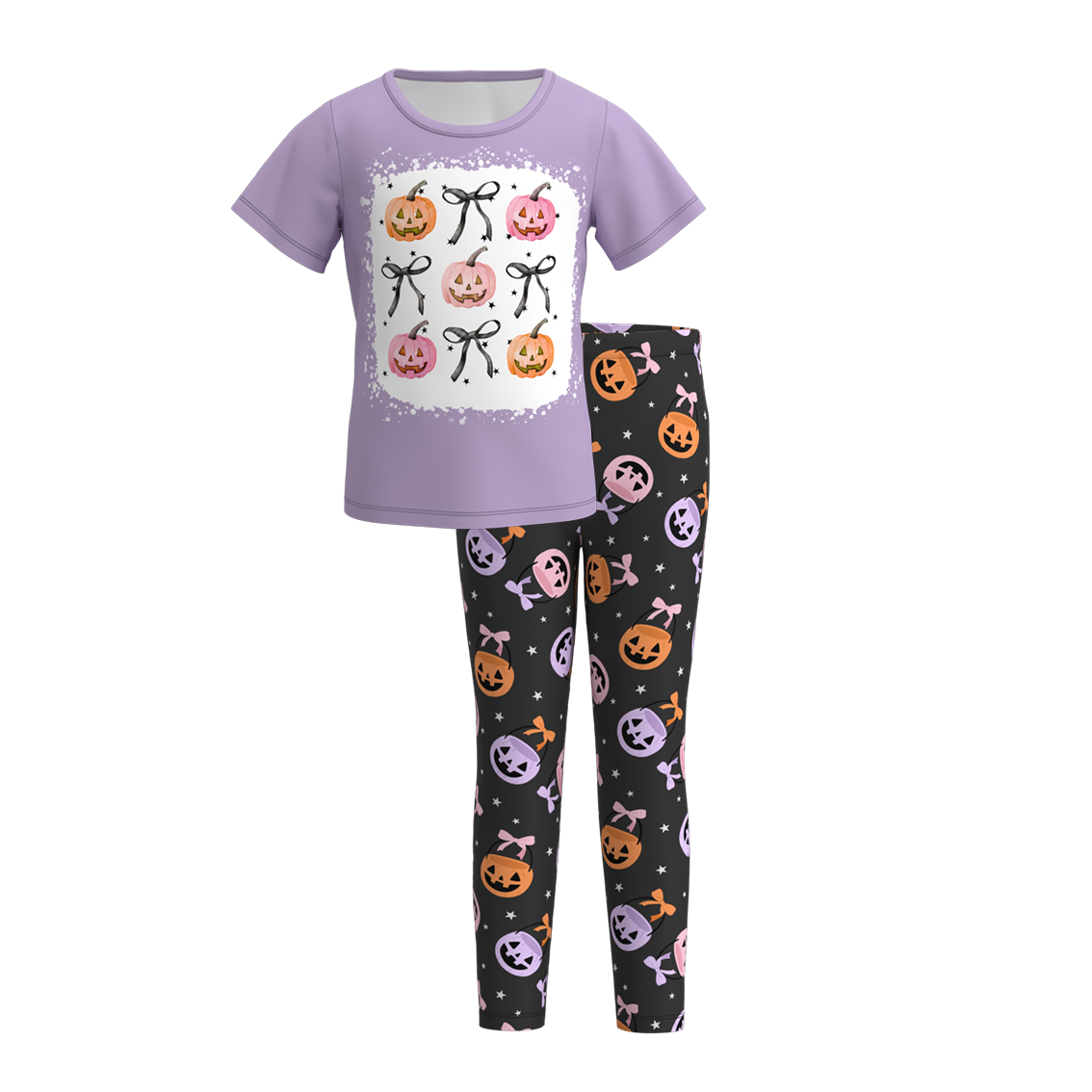 (Pre Order)Girls Halloween Print Outfit Set