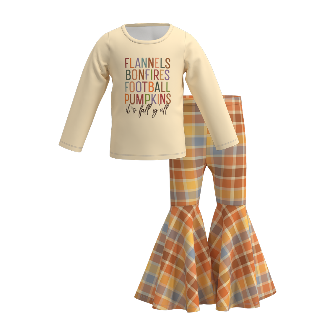 (Pre Order)Girls Thanksgiving Print Outfit Set