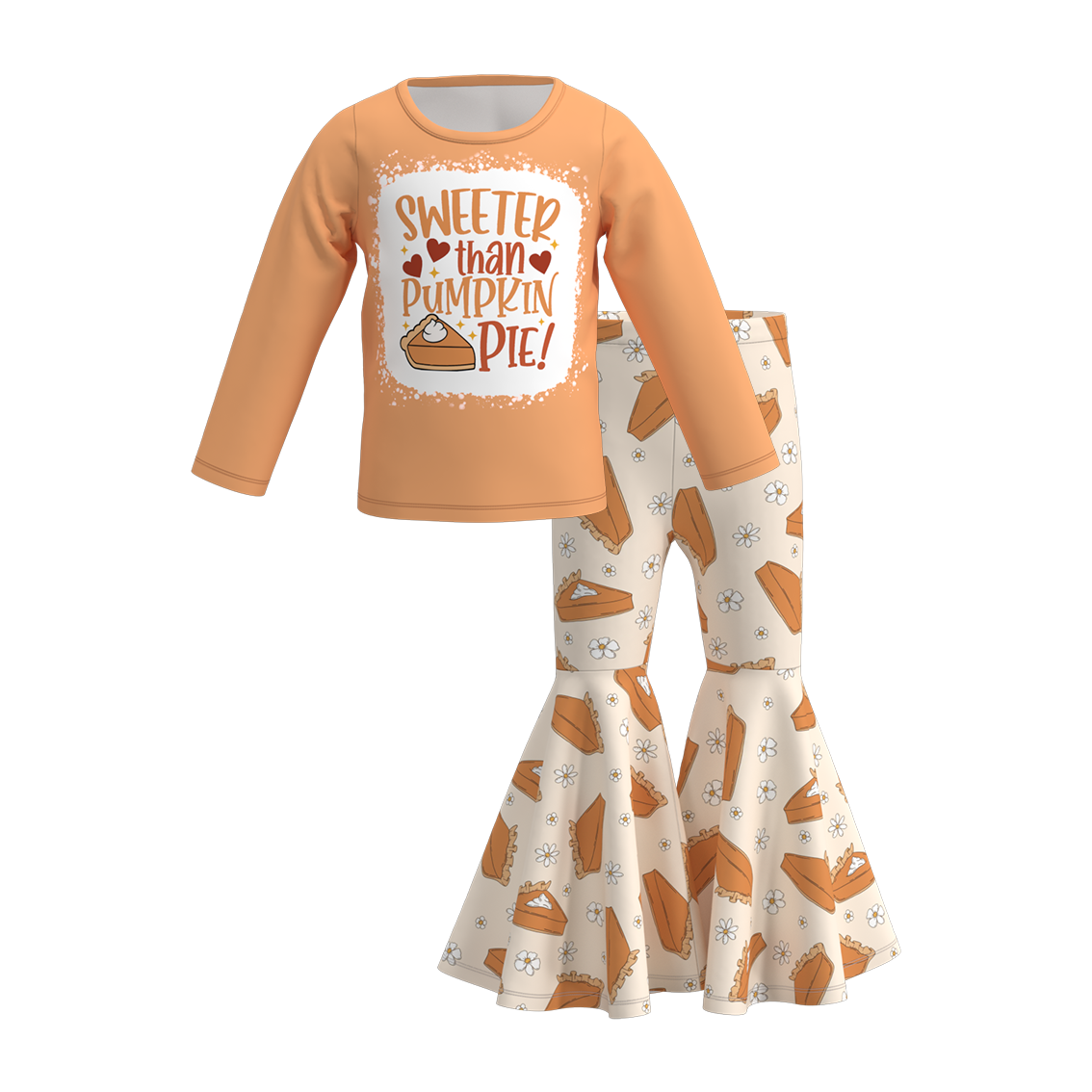 (Pre Order)Girls Thanksgiving Print Outfit Set