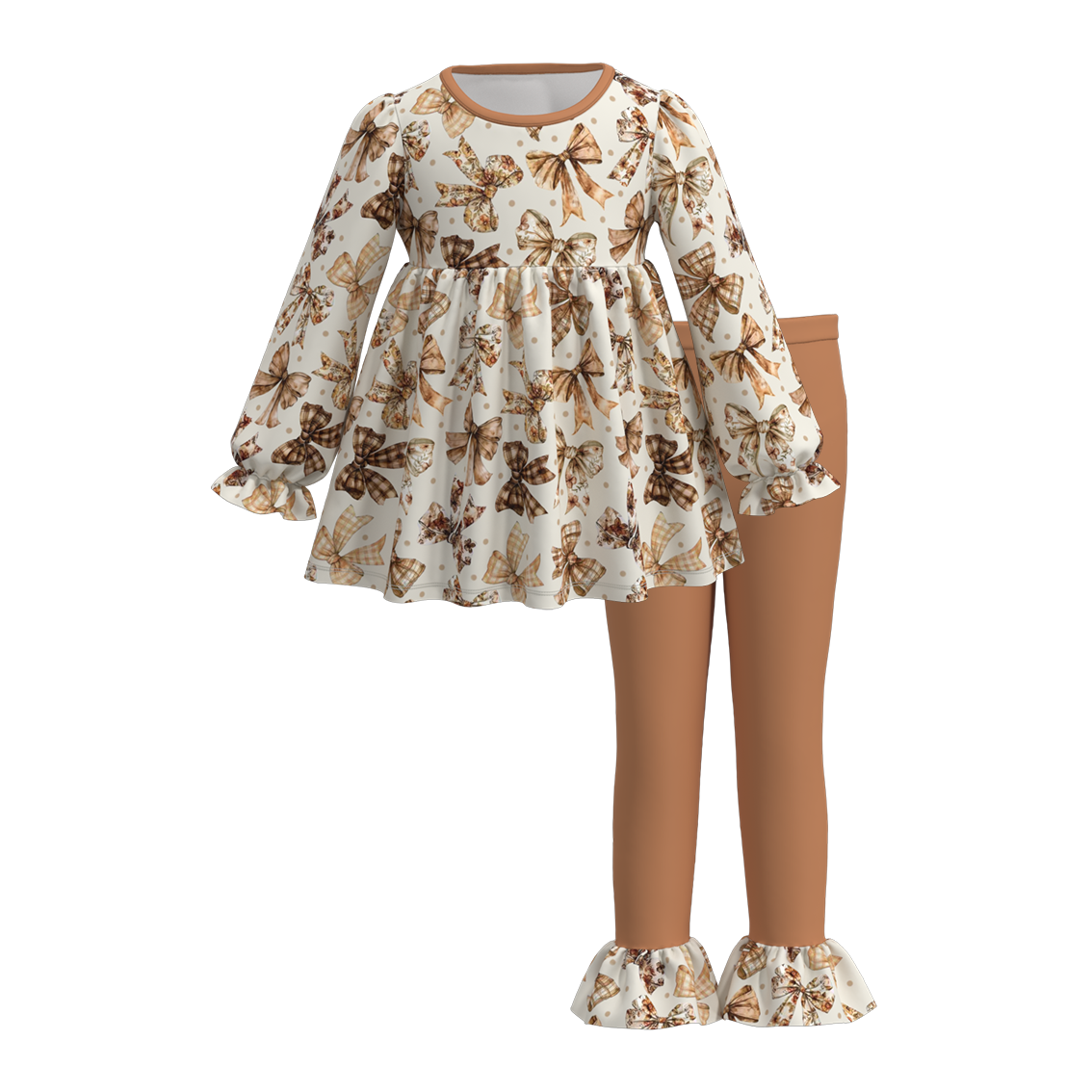 (Pre Order)Girls Fall and Winter Basic Print Outfit Set