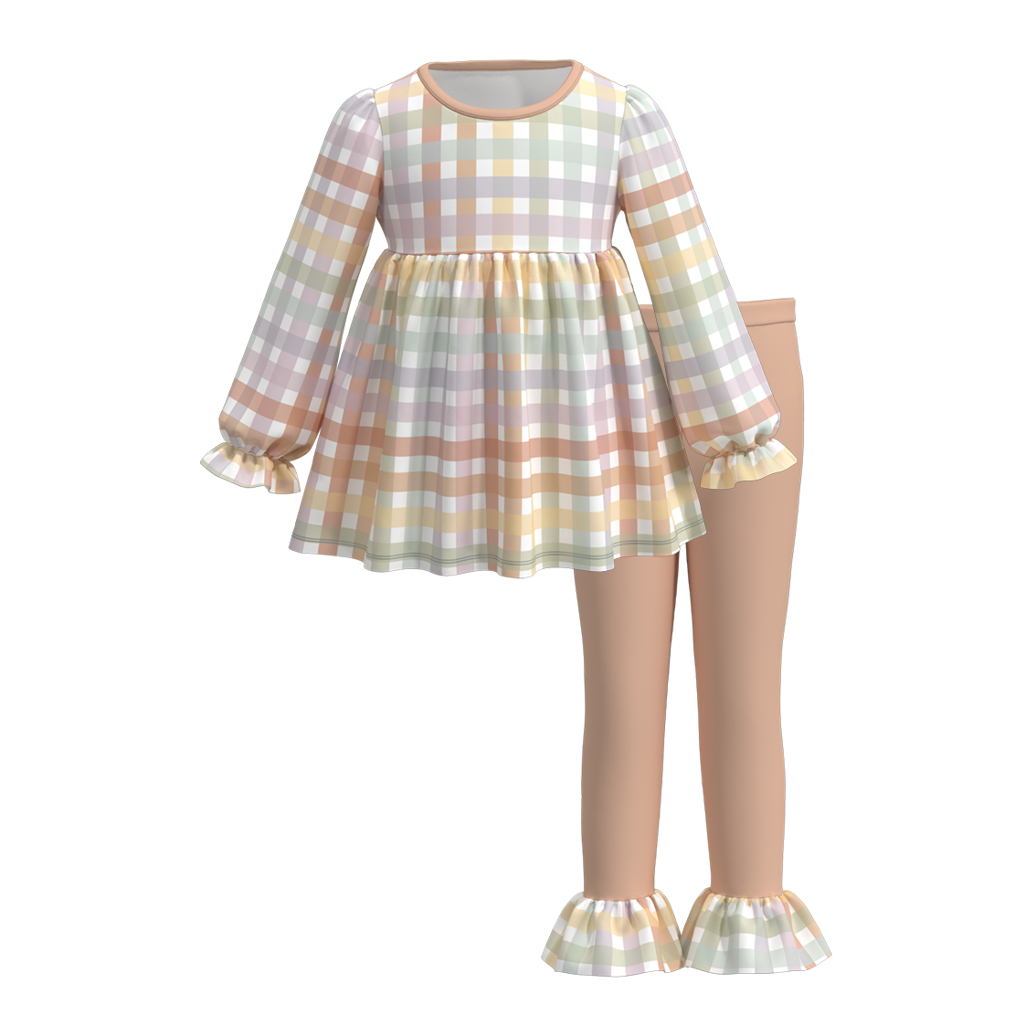 (Pre Order)Girls Fall and Winter Basic Print Outfit Set