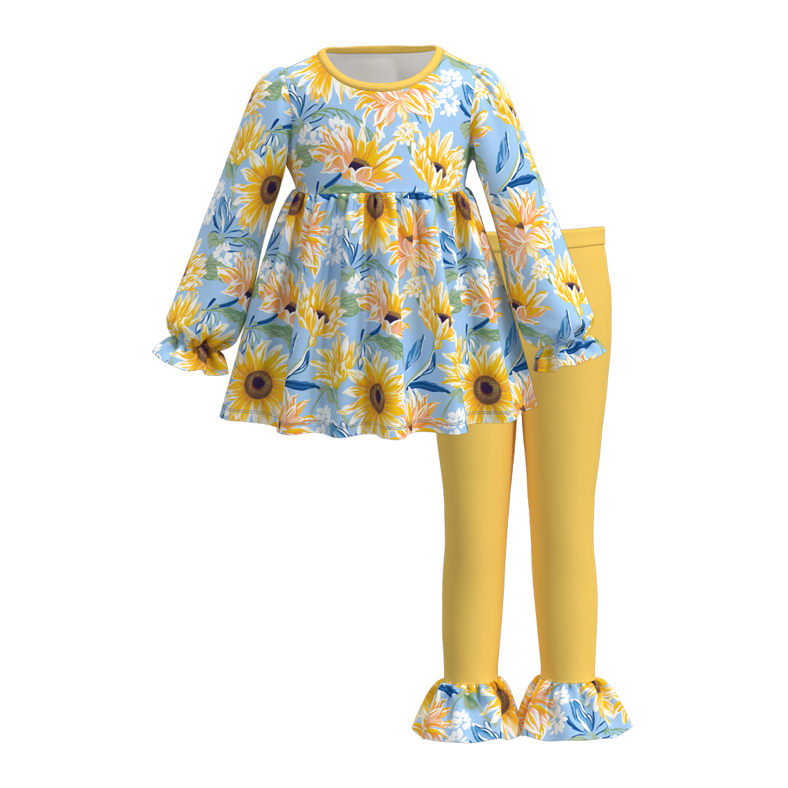 (Pre Order)Girls Fall and Winter Basic Print Outfit Set