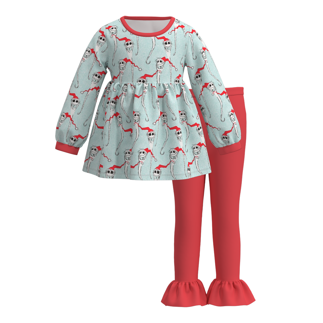 (Pre Order)Girls Christmas Print Outfit Set