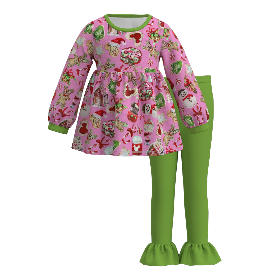 (Pre Order)Girls Christmas Print Outfit Set