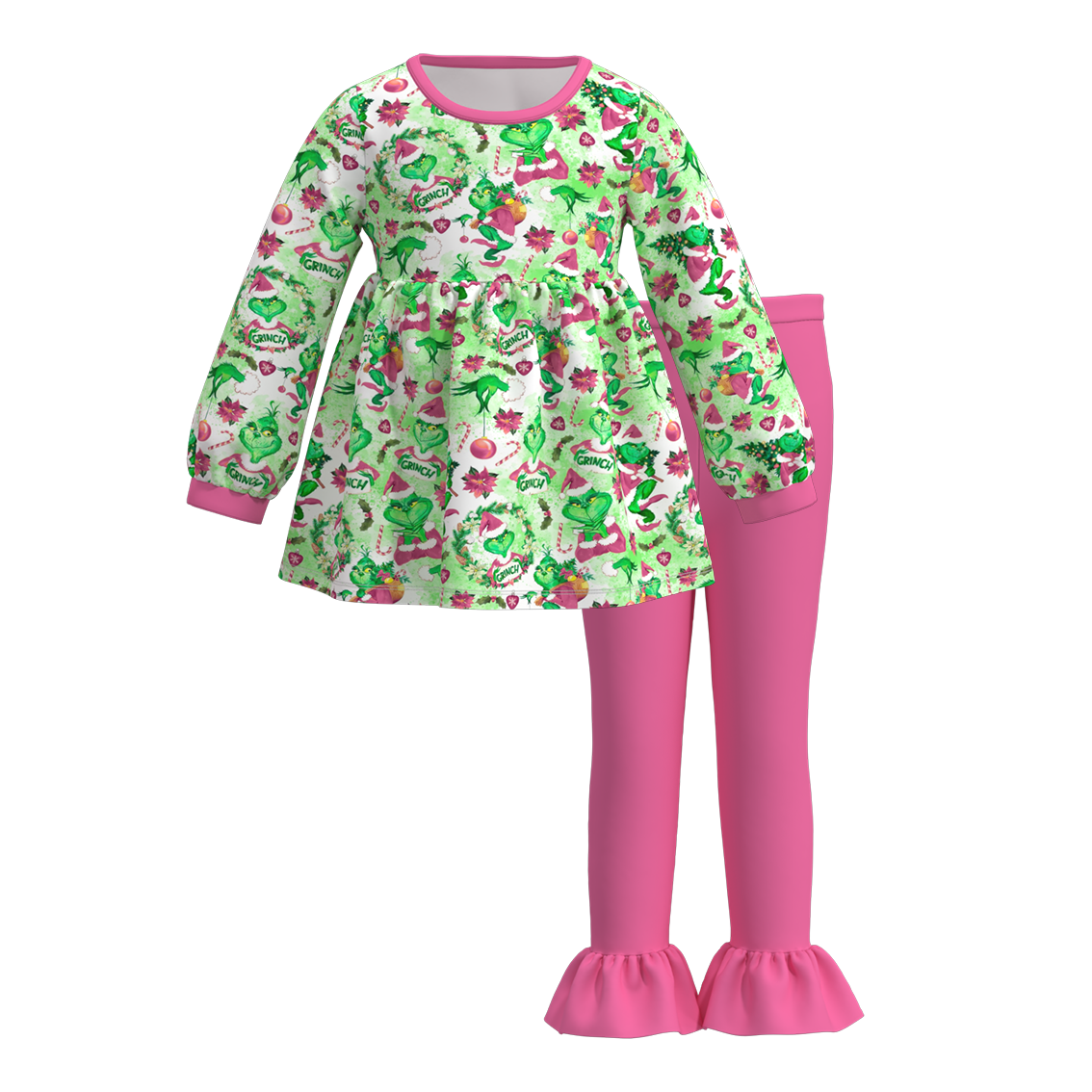 (Pre Order)Girls Christmas Print Outfit Set