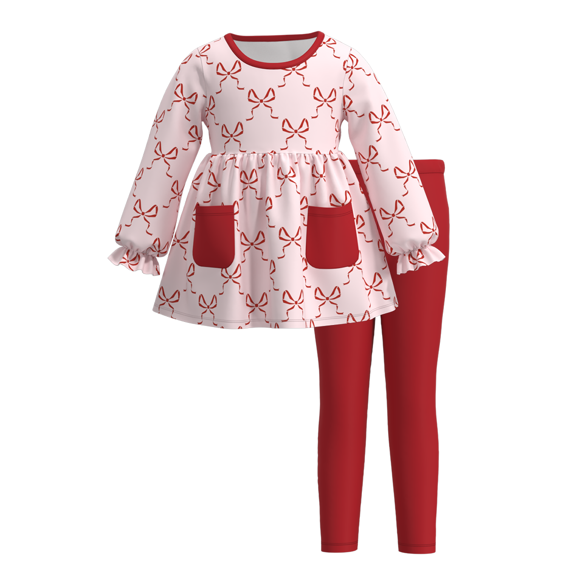 (Pre Order)Girls Christmas Print Outfit Set