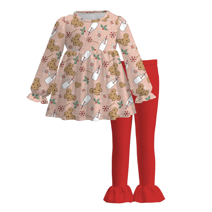 (Pre Order)Girls Christmas Nutcracker Print Outfit Set
