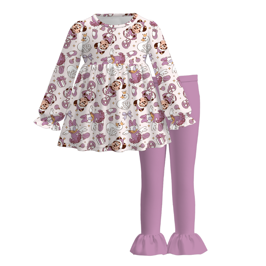 (Pre Order)Girls Christmas Nutcracker Print Outfit Set