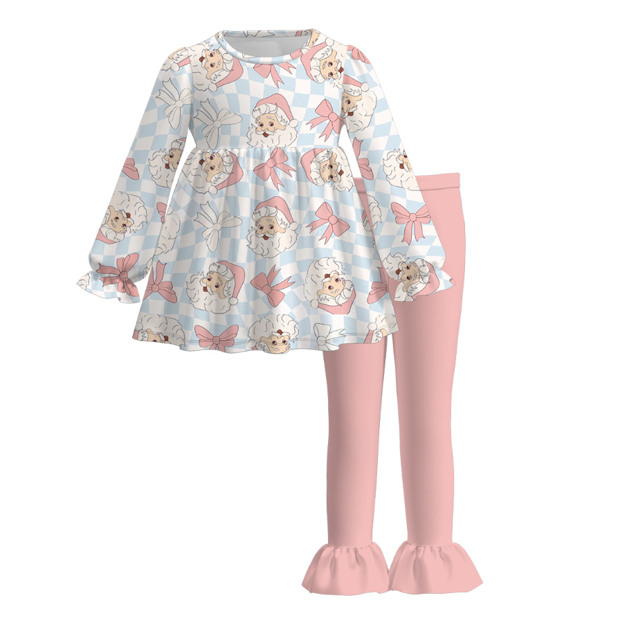 (Pre Order)Girls Christmas Nutcracker Print Outfit Set