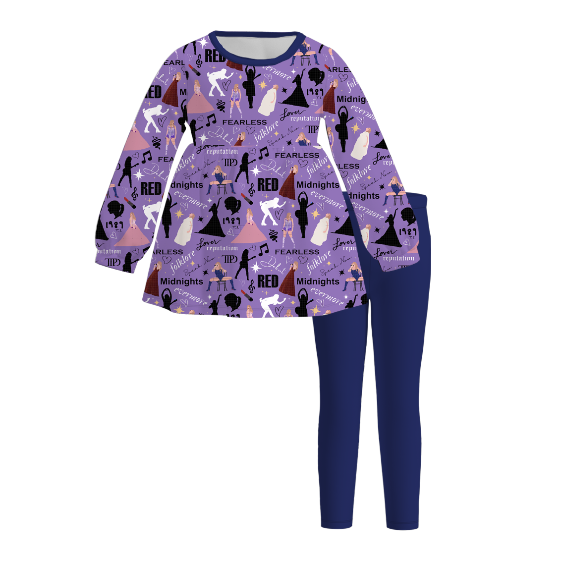 (Pre Order)Girls Fall TS Print Outfit Set