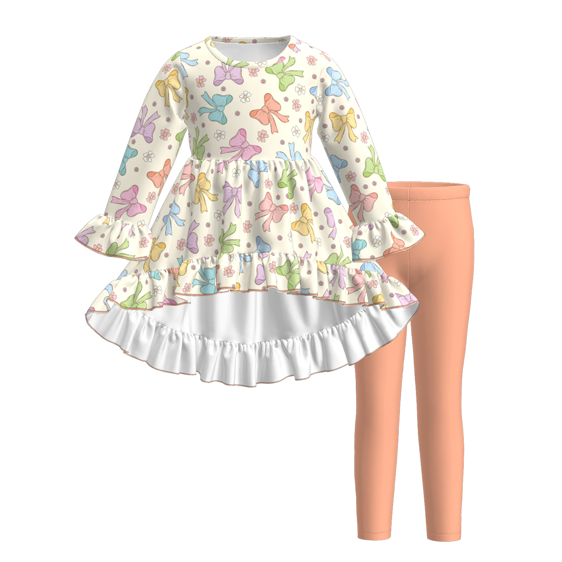 (Pre Order)Girls Spring and Summer Print Outfit Set