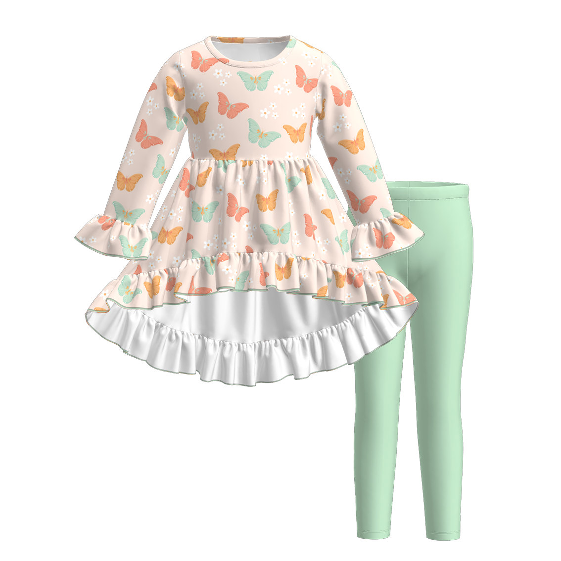 (Pre Order)Girls Spring and Summer Print Outfit Set