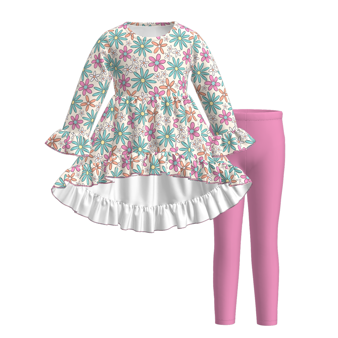 (Pre Order)Girls Spring and Summer Print Outfit Set