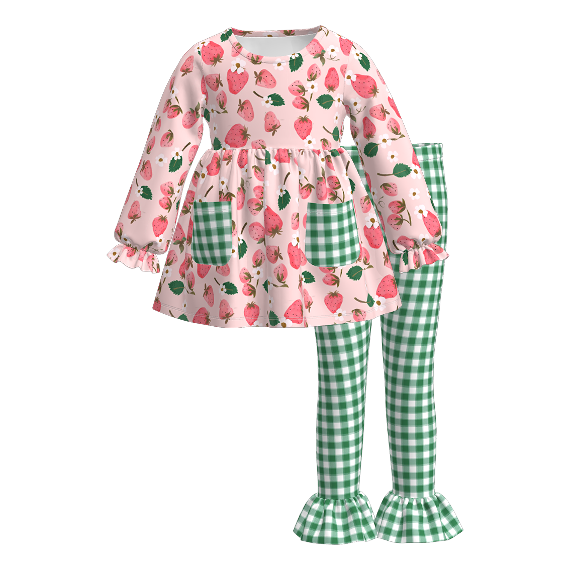 (Pre Order)Girls Spring Floral Print Outfit Set