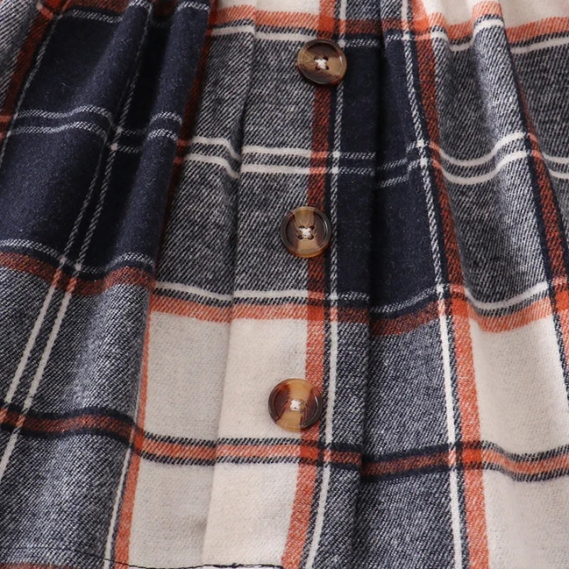 (In Stock L07-04-01)Girls Fall Plaid Skirt Suit