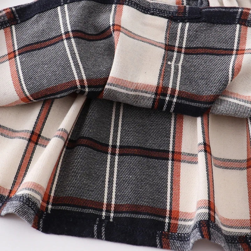 (In Stock L07-04-01)Girls Fall Plaid Skirt Suit