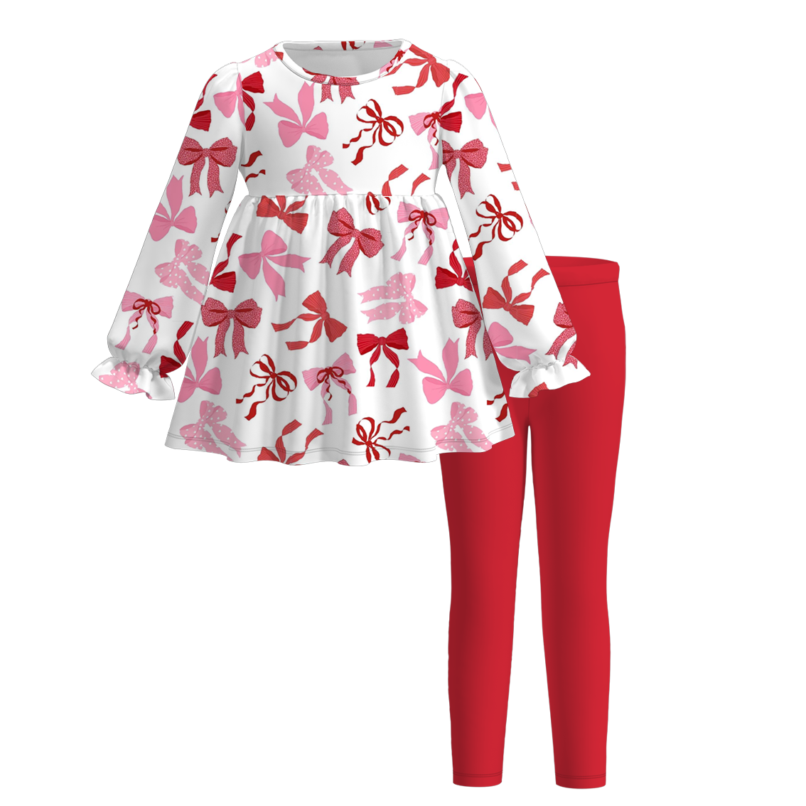 (Pre Order)Girls Valentine's Day Print Outfit Set