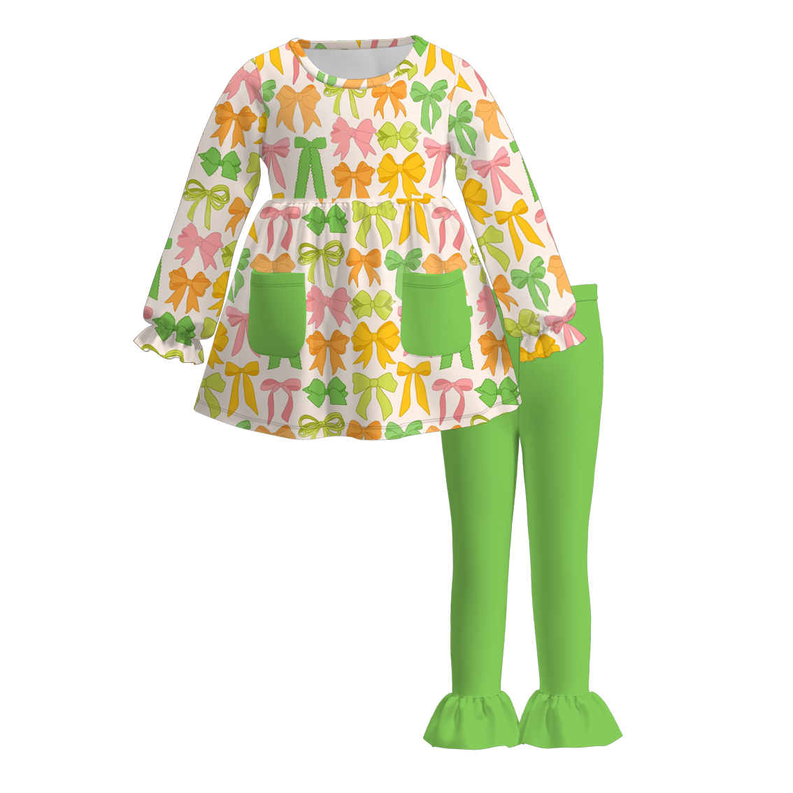 (Pre Order)Girls St.Patrick's Day Shamrock Print Outfit Set