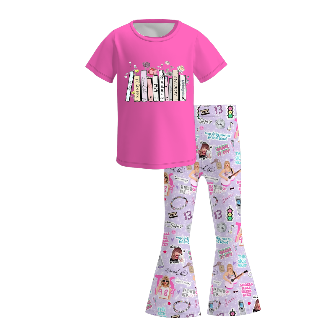 (Pre Order)Girls TS Print Outfit Set