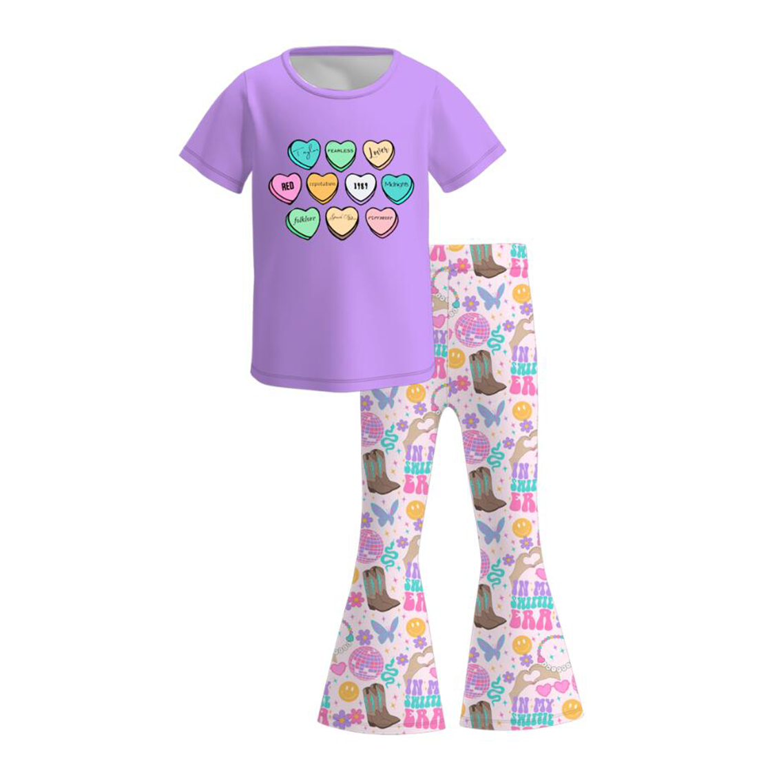 (Pre Order)Girls TS Print Outfit Set