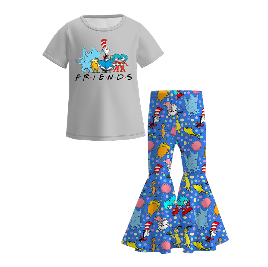 (Pre Order)Girls Spring and Summer DR SEUSS Print Outfit Set