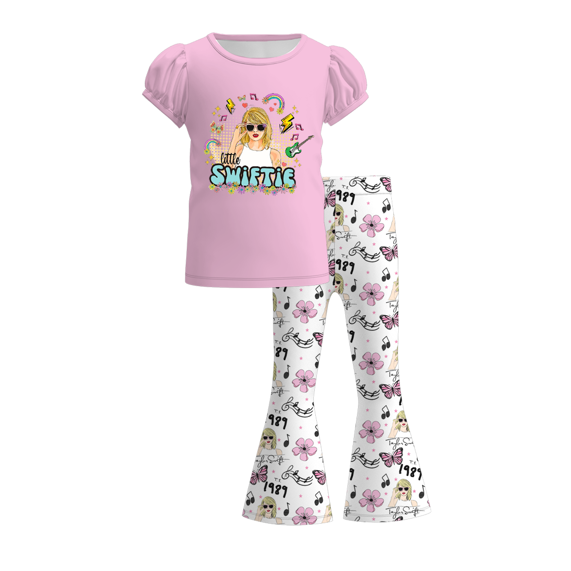 (Pre Order)Girls Spring and Summer TS Print Outfit Set