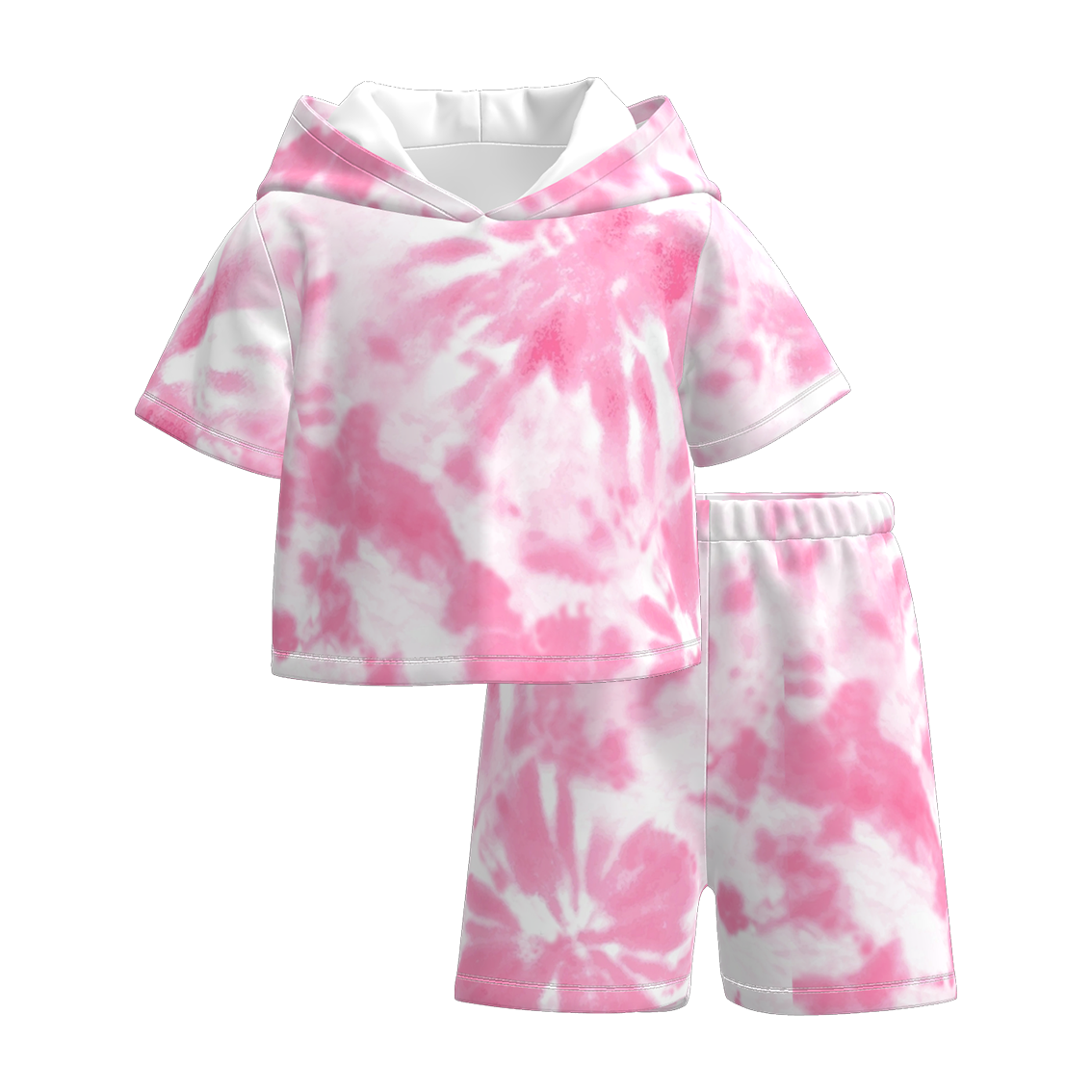 (Pre Order)Girls Spring and Summer Tie-dye Hooded Sweatshirt Set