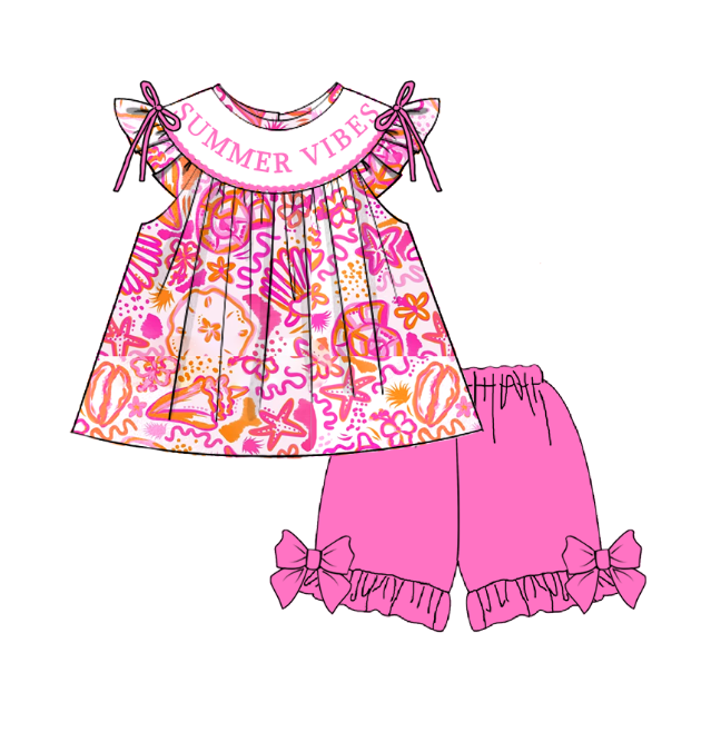 (Pre Order)Sisters Spring and Summer Embroidery Smocked Dress,Romper&Shorts Set