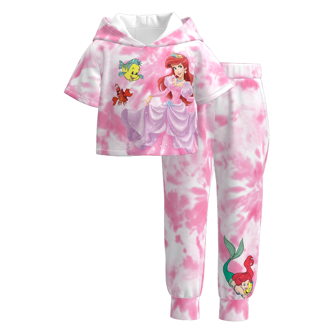 (Pre Order)Girls Spring and Summer Cartoon Print Hoodie Set