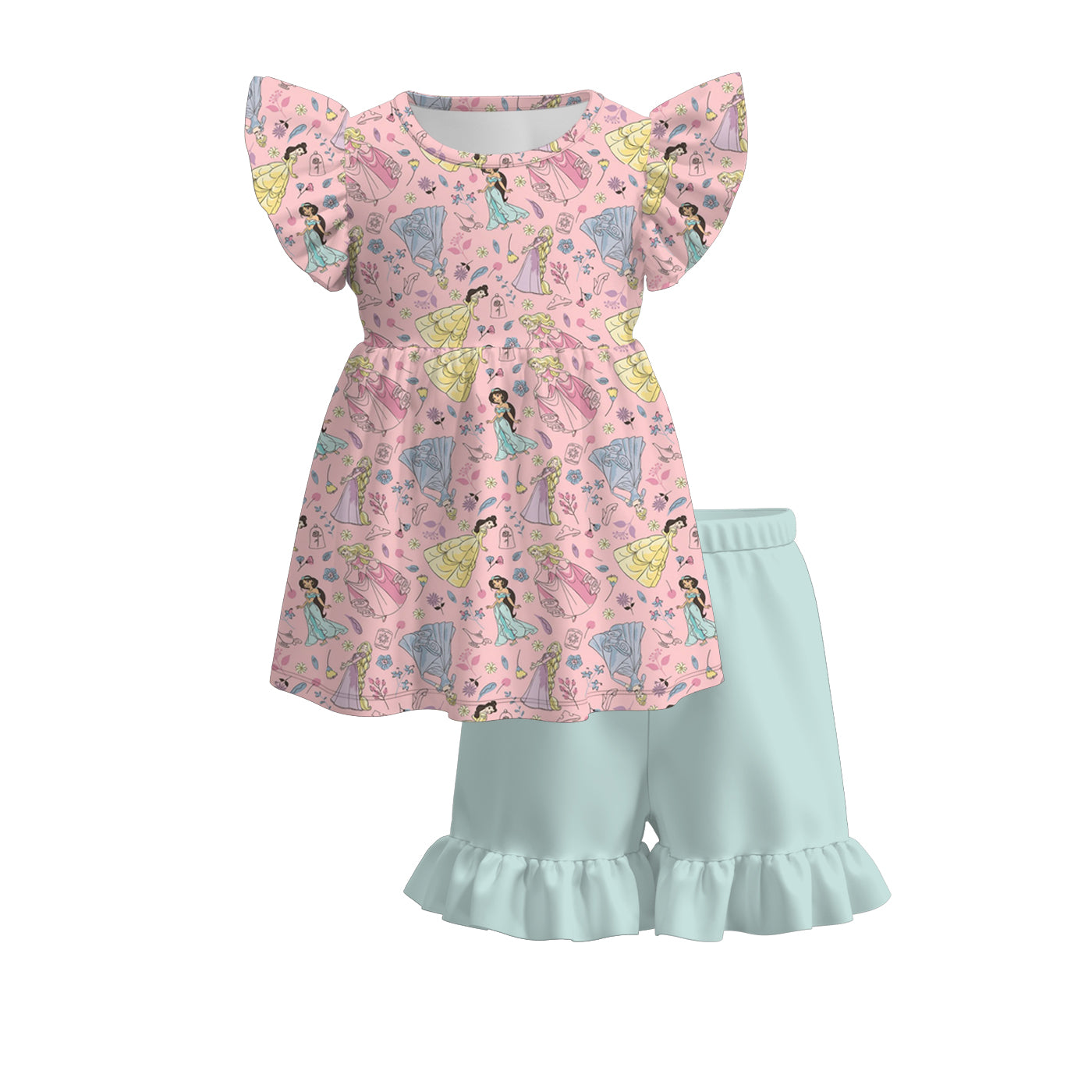 (Pre Order)Sisters Spring and Summer Princess Print Dress,Pajamas and Set