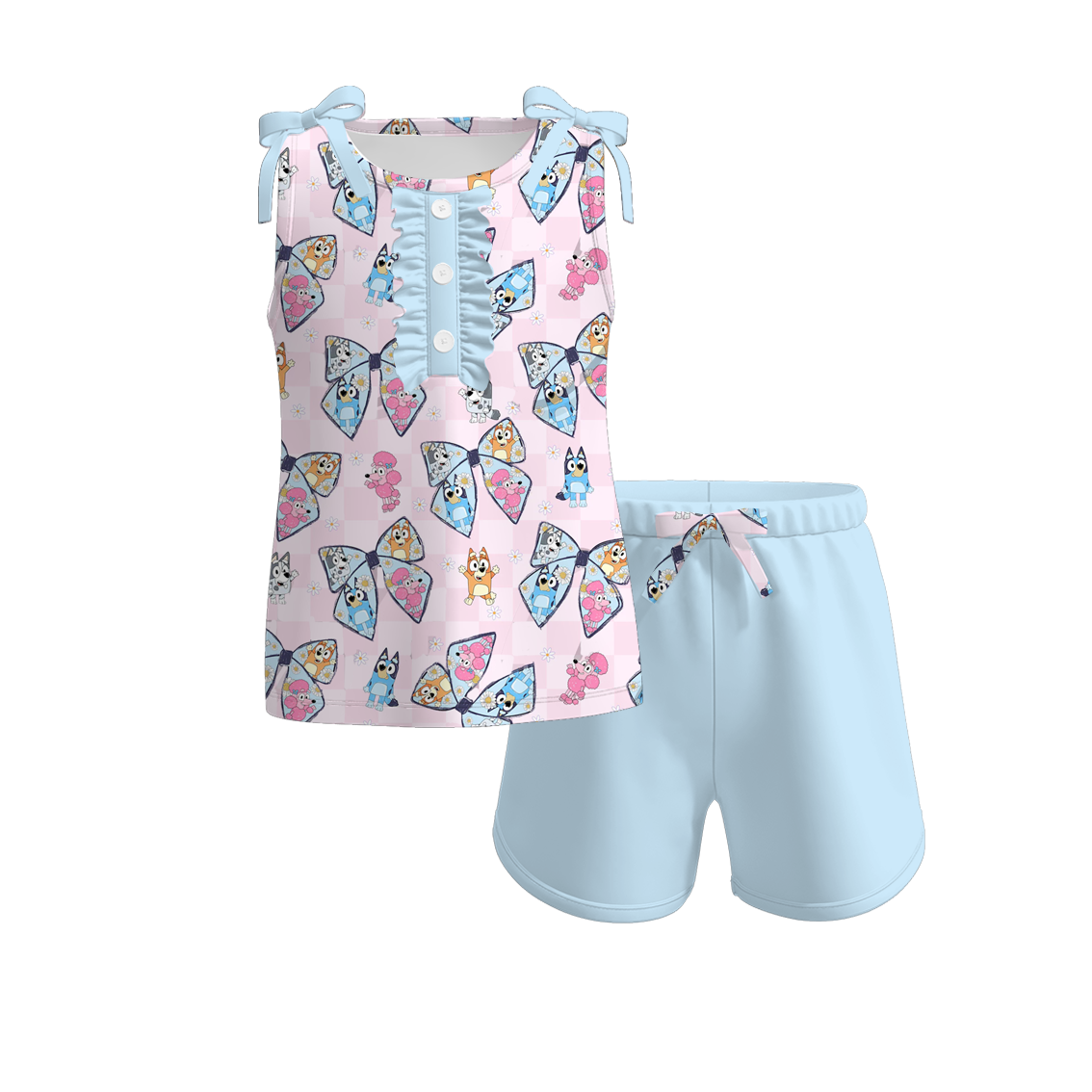 (Pre Order)Sisters Spring and Summer Cartoon Print Dress,Romper and Set