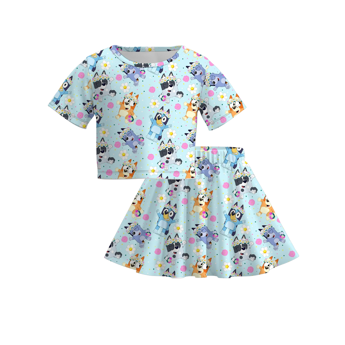 (Pre Order)Sisters Spring and Summer Cartoon Print Dress,Romper and Set