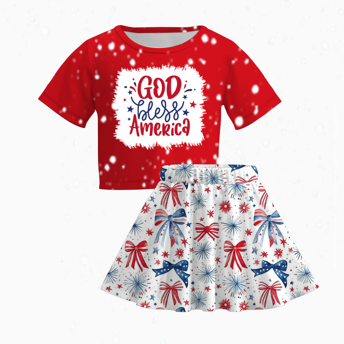 (Pre Order)Sisters Patriotic Print Dress,Romper and Set