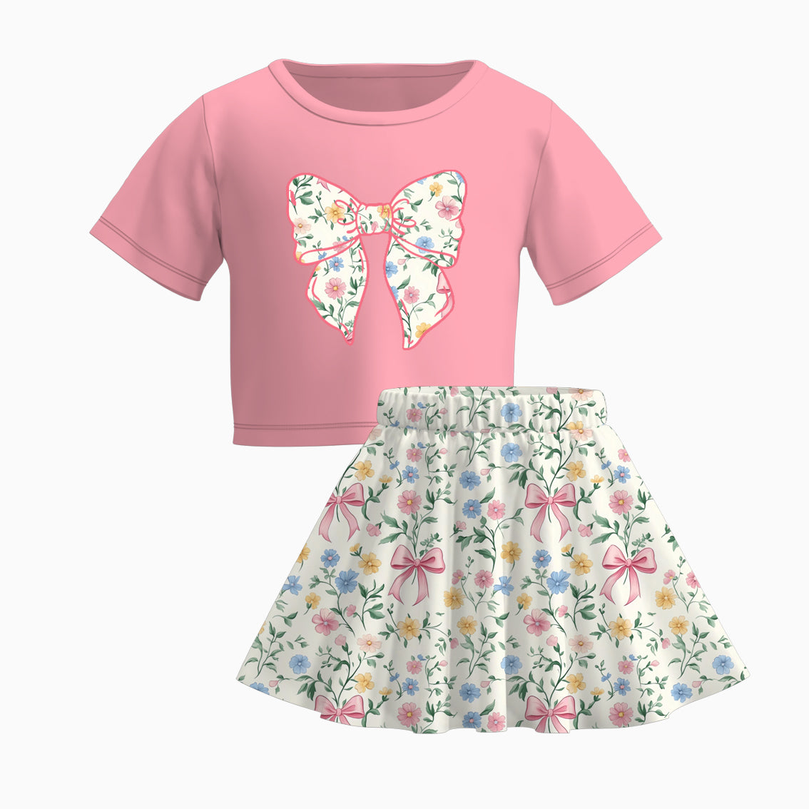 (Pre Order)Sisters Spring and Summer Bow Print Dress,Romper and Set