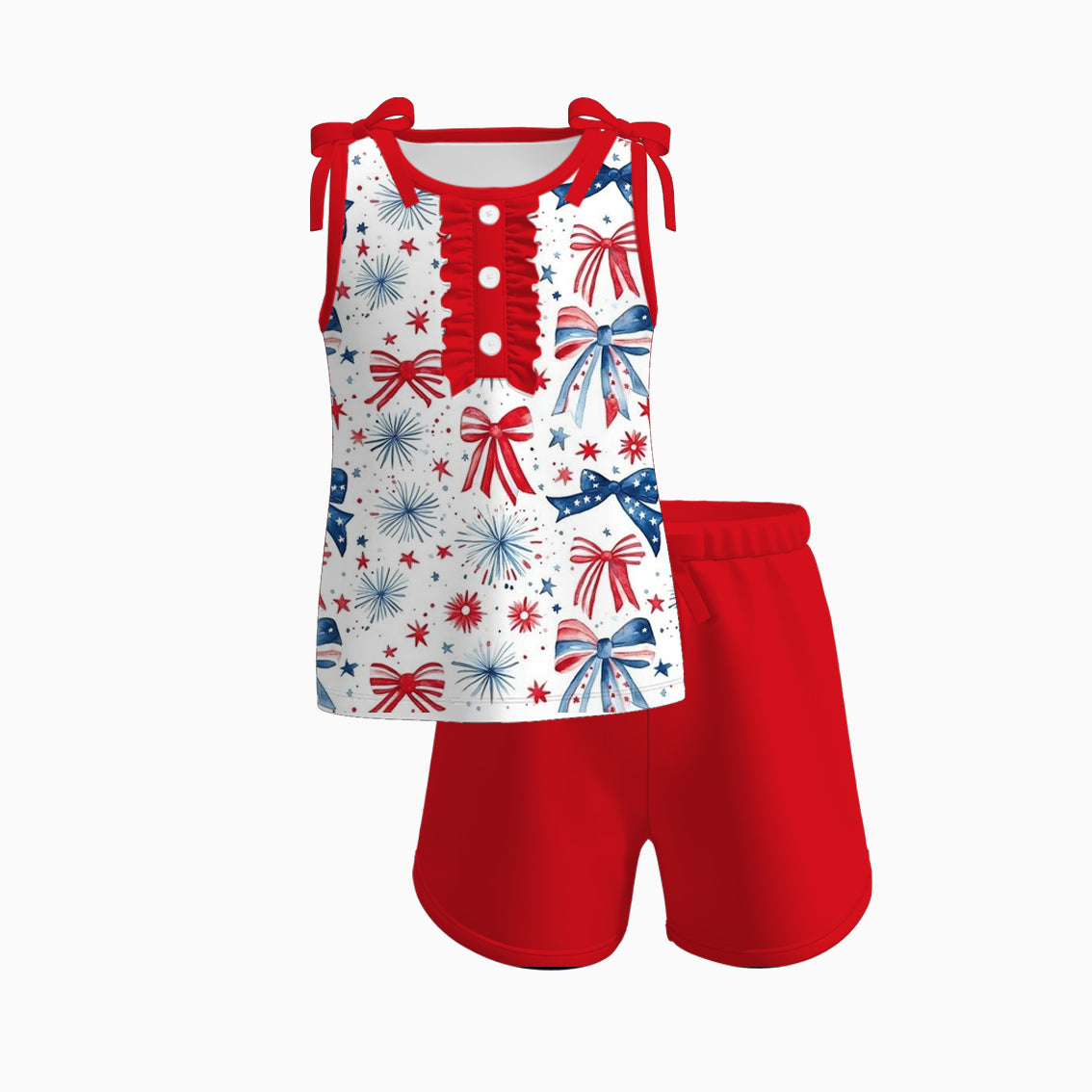 (Pre Order)Sisters Patriotic Print Dress,Romper and Set