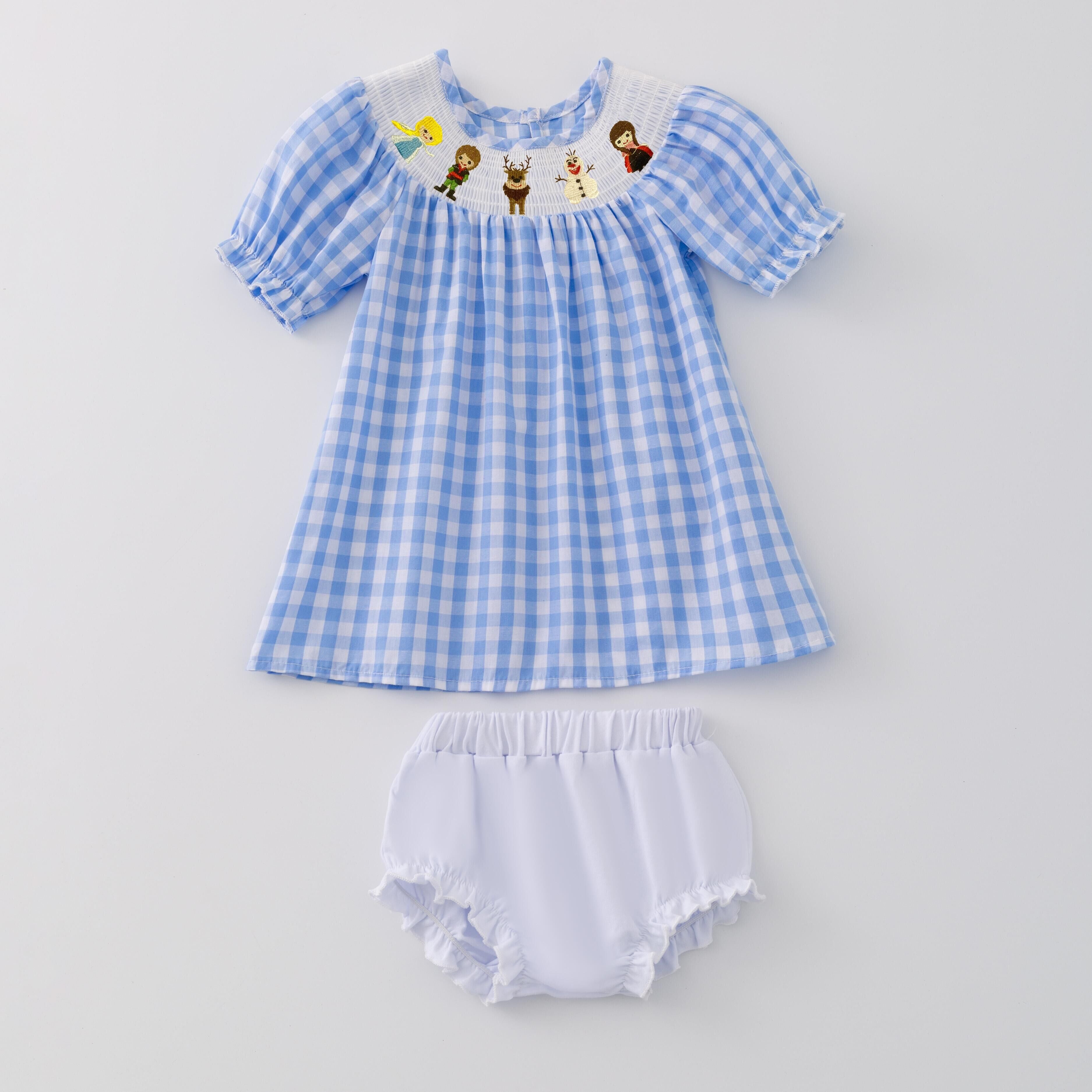 (Pre Order)Sisters Spring&Summer Princess Embroidery Smocked Dress Romper