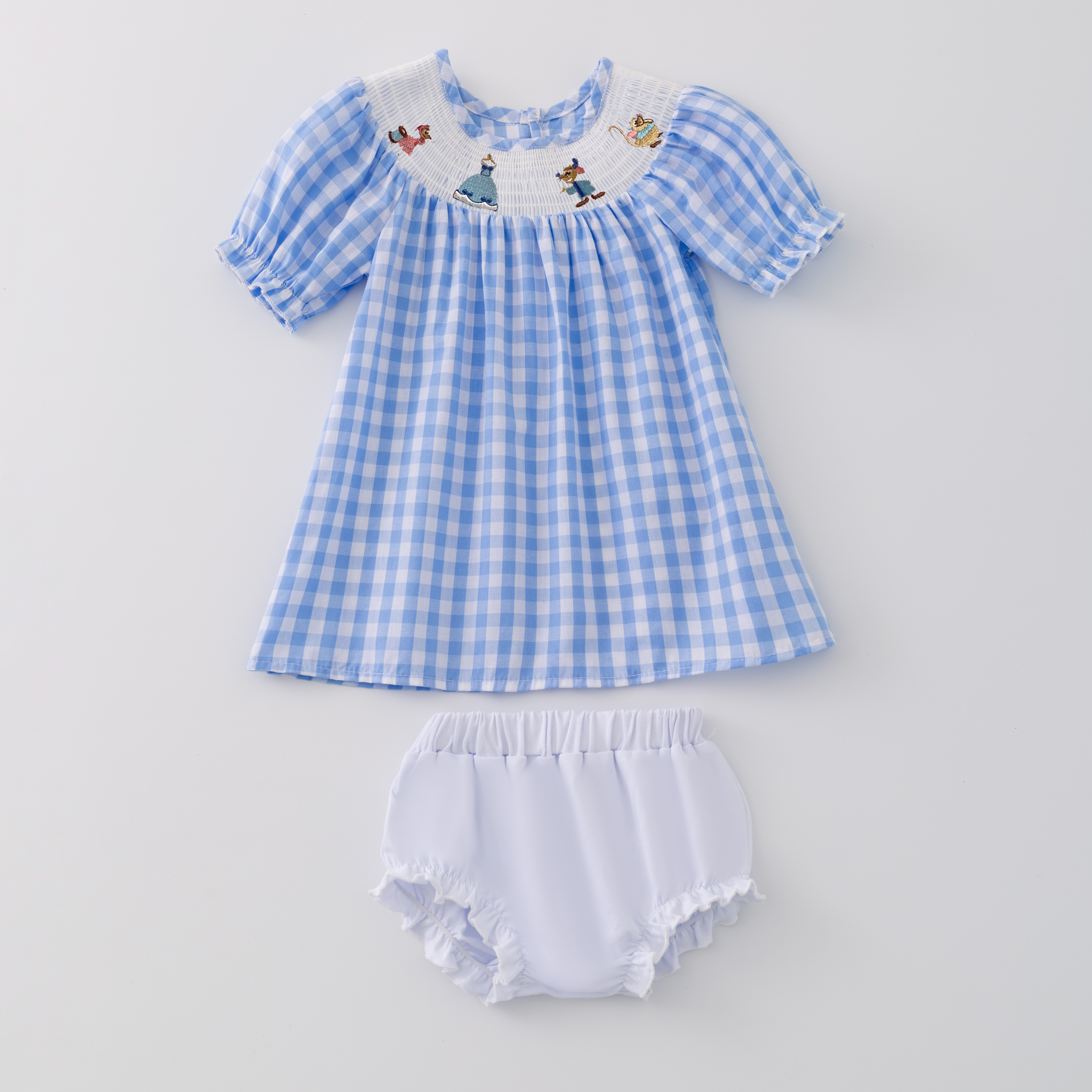 (Pre Order)Sisters Spring&Summer Princess Embroidery Smocked Dress Romper