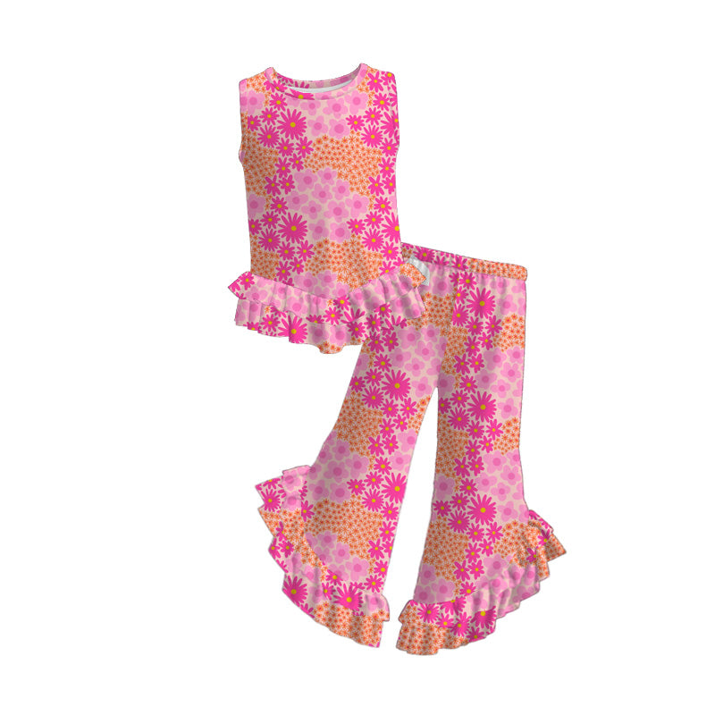 (Pre Order)Girls Spring and Summer Fruit&Bee Print Outfit Set