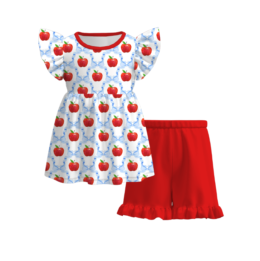 (Pre Order)Girls Summer Back To School Print Dress&Set
