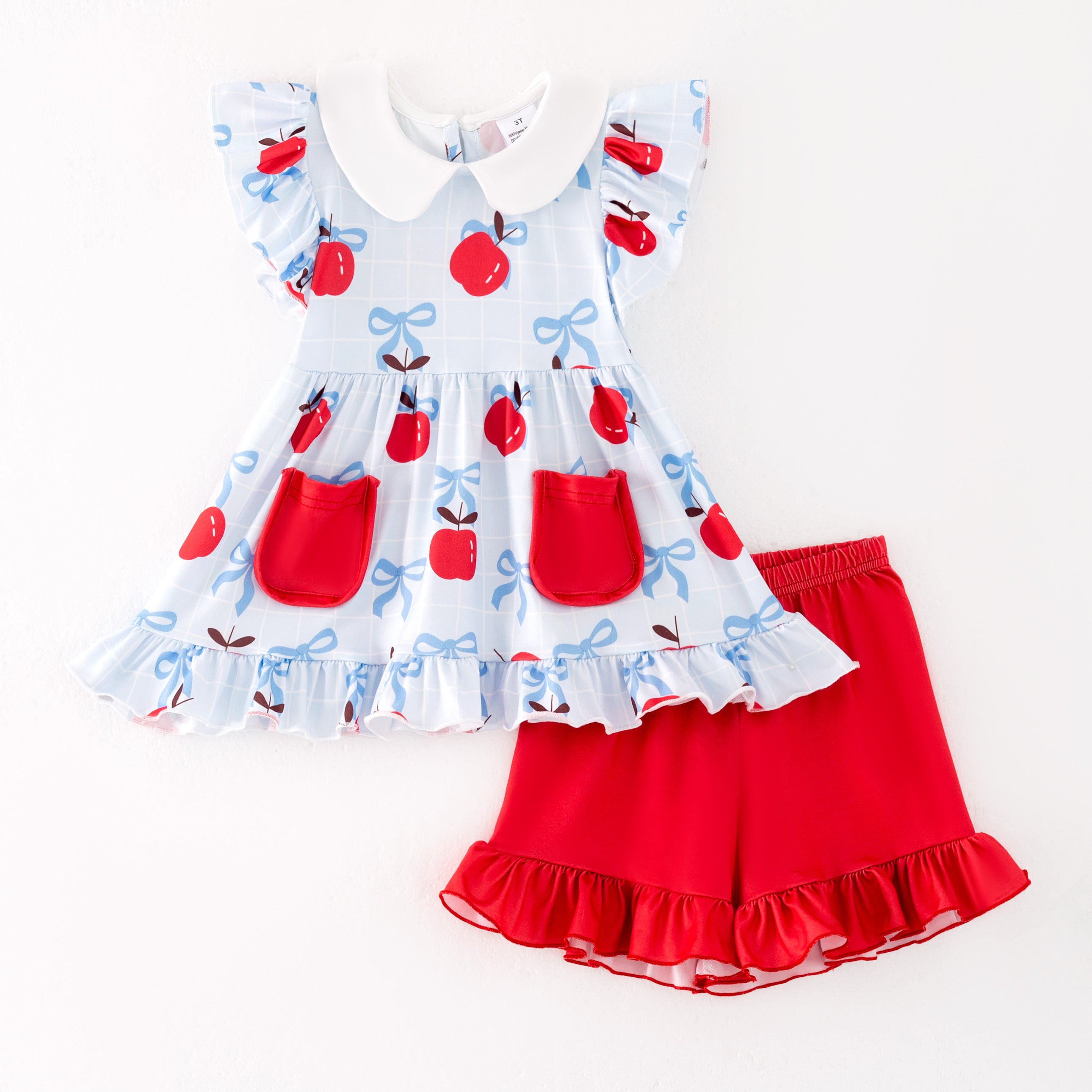 (Pre Order)Girls Summer Back To School Print Dress&Set