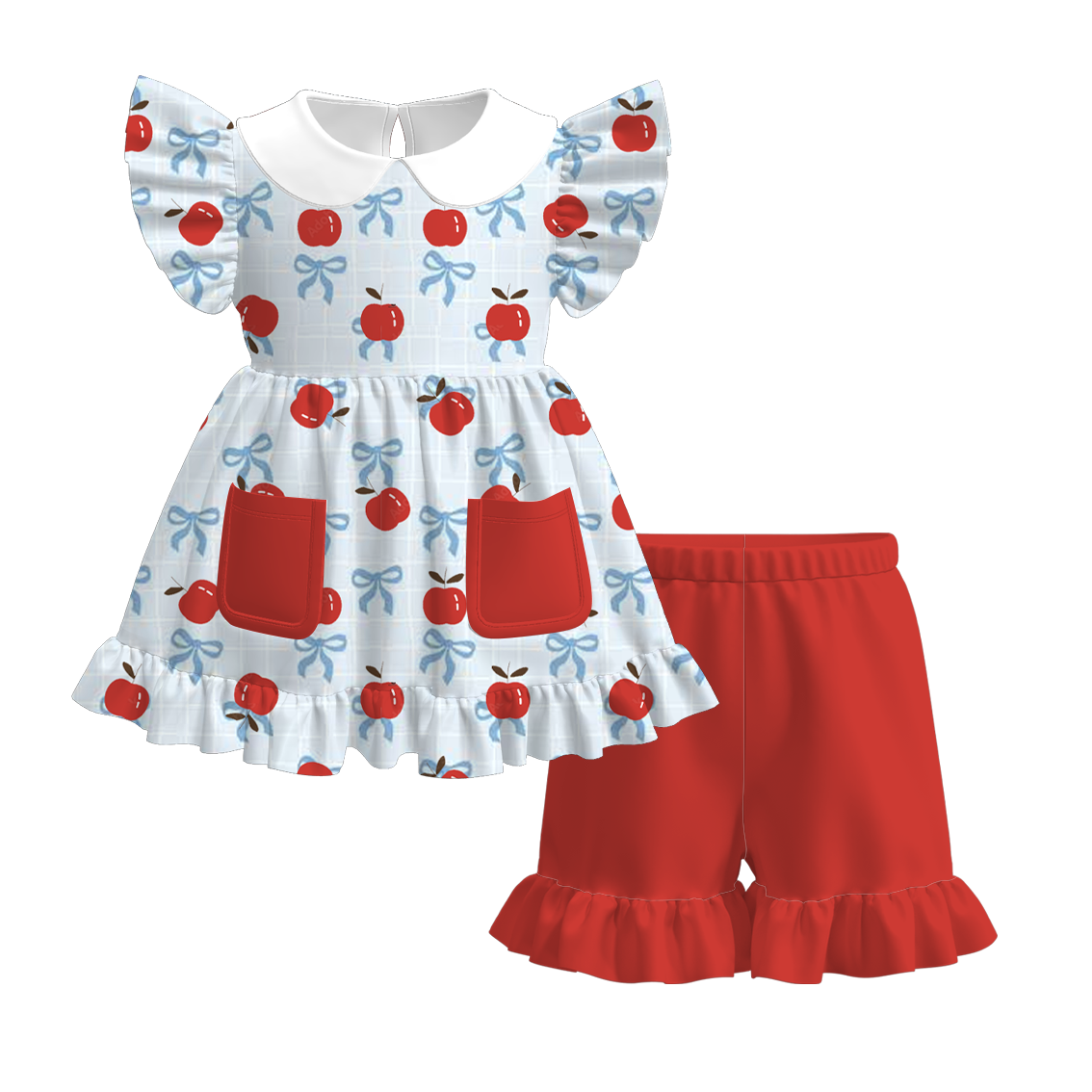 (Pre Order)Girls Summer Back To School Print Dress&Set
